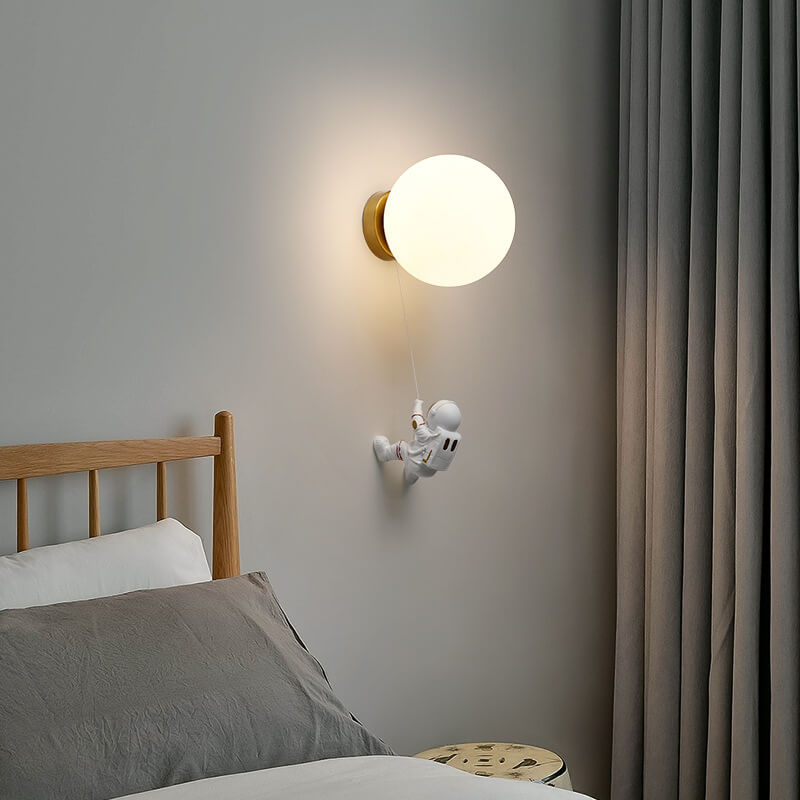 Creative Moon Astronaut 1-Light LED Wall Sconce Lamp