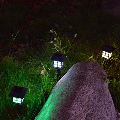 Quadratische Solarlaterne LED im Freien wasserdichtes Garten-Bodenstecker-Licht 