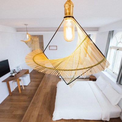 Creative Twisted Rattan Weaving 1-Light Pendant Light