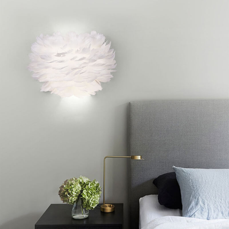 Nordic Creative Feather 1-Light  Wall Sconce Lamp