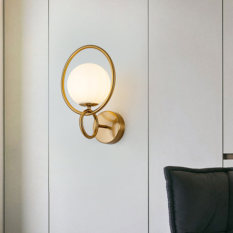 Modern Creative Circle Globe Shade 1-Light Wall Sconce Lamp