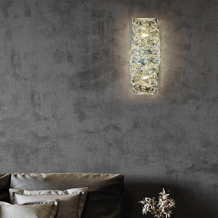 Moderne Luxus Kristallsäulen LED Wandleuchte 