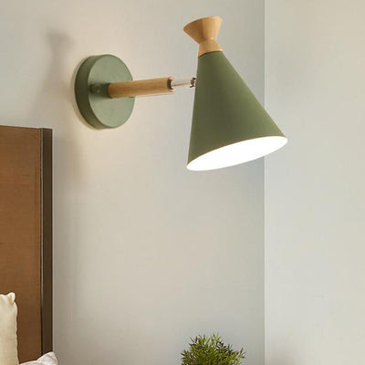 Nordic Creative Bell Shade Wood 1-Light Wall Sconce Lamp