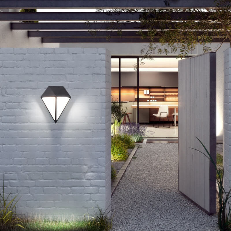 Lámpara de Aplique de Pared LED Impermeable para Exteriores con Forma de Diamante Industrial 