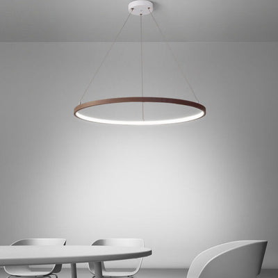 Nordic Minimalist Art Circle Alloy LED Chandelier