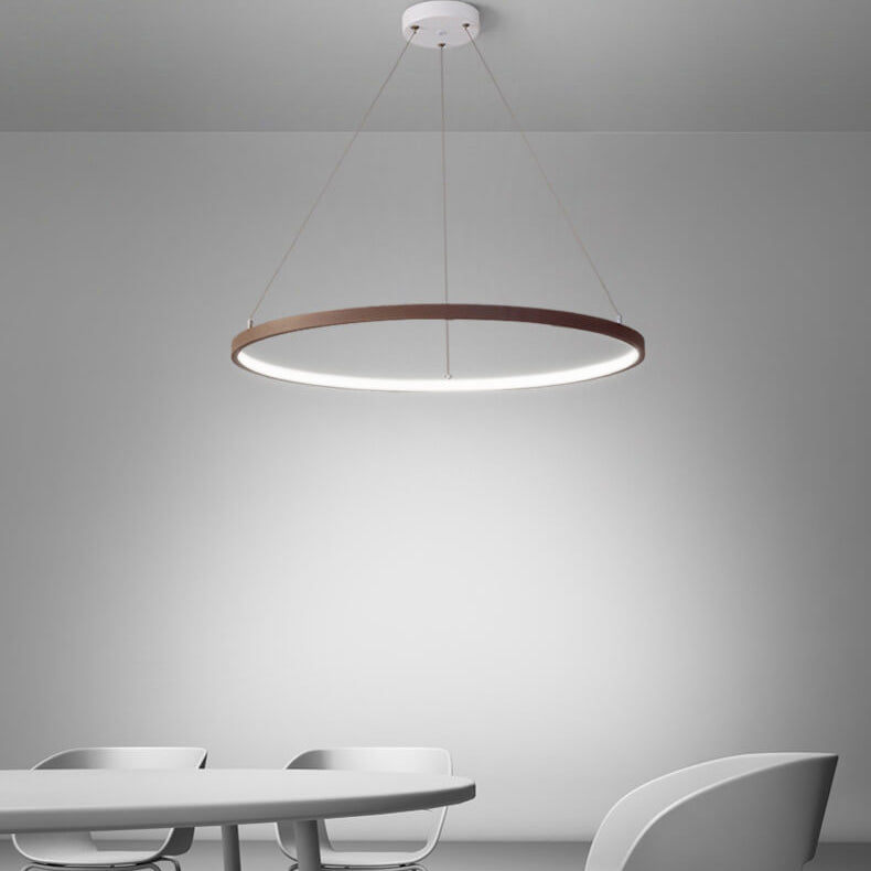 Nordic Minimalist Art Circle Alloy LED Chandelier