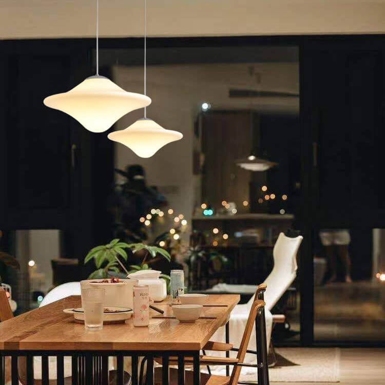 Modern Glass Flying Saucer 1-Light Pendant Light
