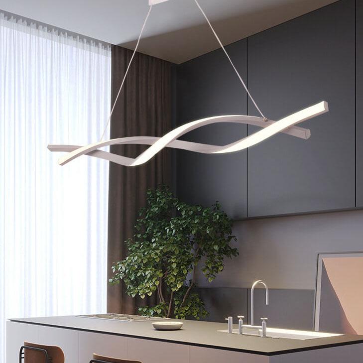 Modern Minimalist Line Wave LED Art Chandelier