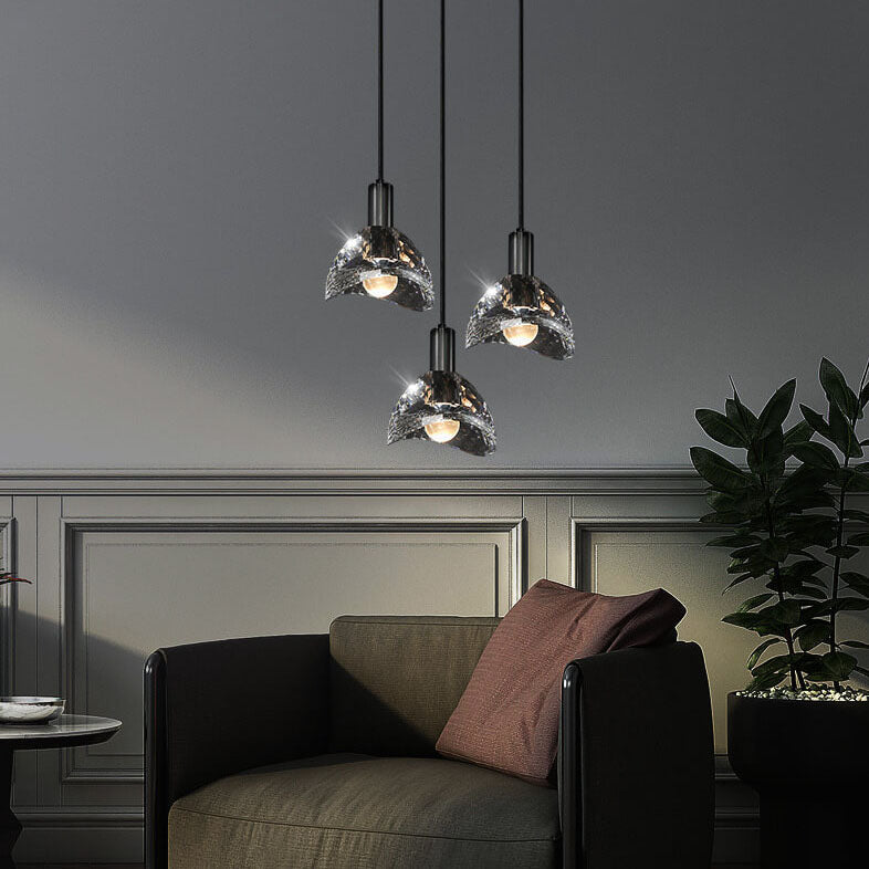 Moderne kreative Dome Crystal Copper LED-Pendelleuchte 