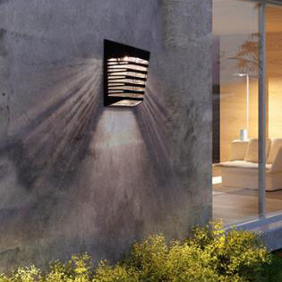 Solar Trapez Wandlampe für den Außenbereich, wasserdicht, LED 
