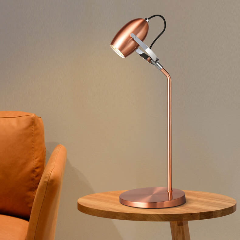 Modern Rose Gold Adjustable 1-Light LED Desk Lamp