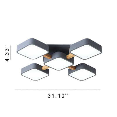 Modern Acrylic Small Cube Combination LED Flush Mount Light