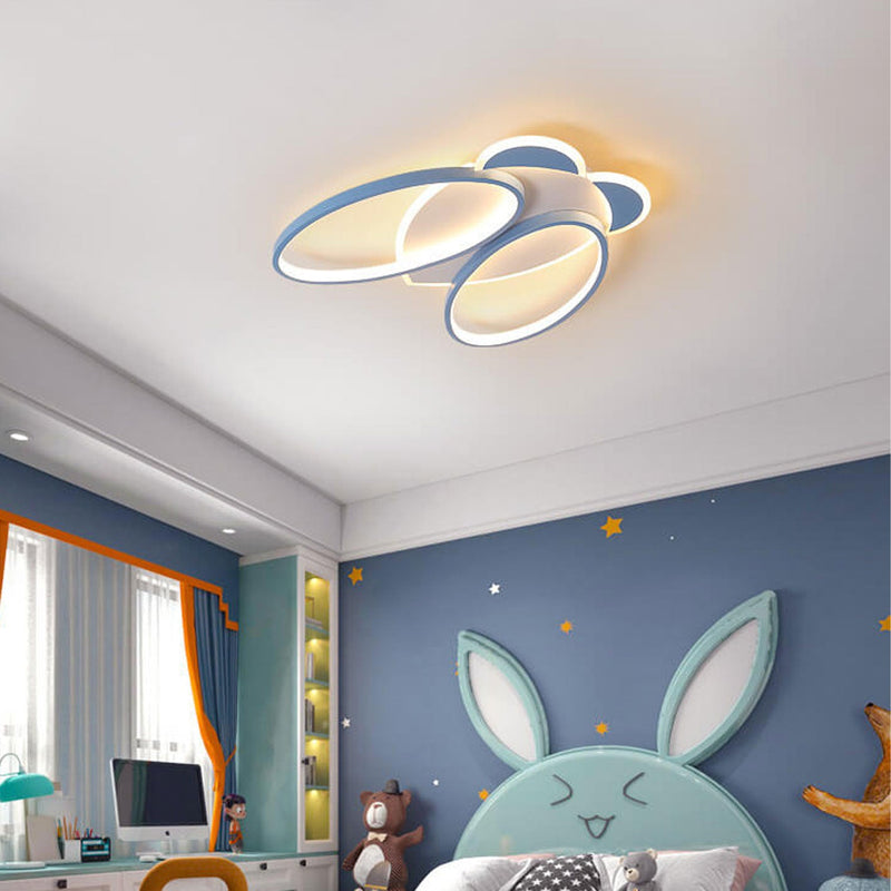 Childlike Simple Cartoon Cicada Design LED Flush Mount Light