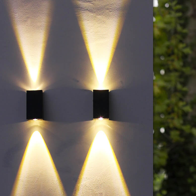 Einfache Solar-Trapez-Außenleuchten, wasserdicht, oben und unten, LED-Wandleuchte 