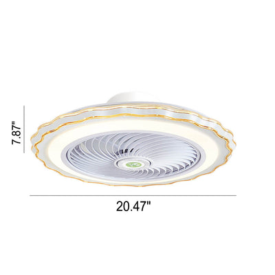 Modern Creative Round Flower LED Flush Mount Ceiling Fan Light