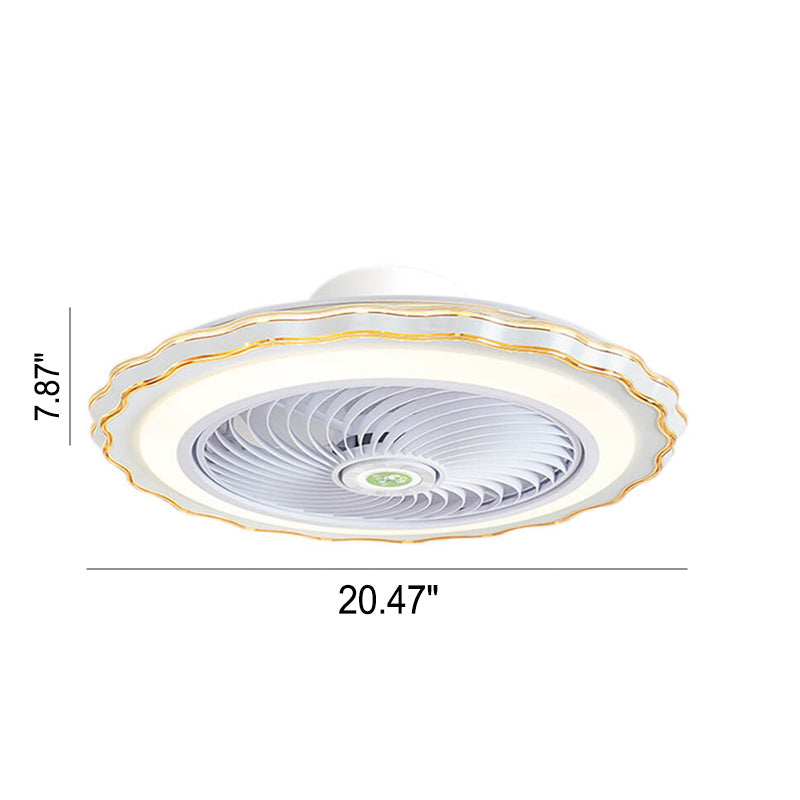 Modern Creative Round Flower LED Flush Mount Ceiling Fan Light