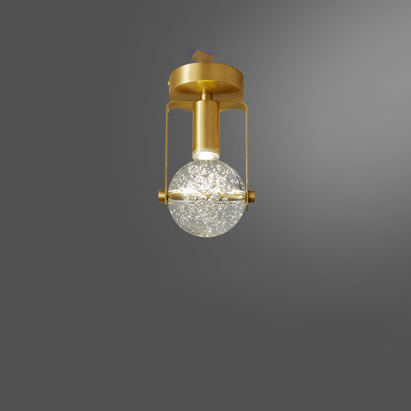 Industrielle Deckenleuchte mit All-Kupfer Blasenkristallkugel Design und LED 