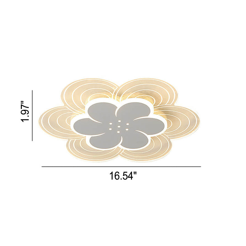 Moderne LED-Unterputzleuchte mit einfachem Doppelschicht-Blumendesign aus Acryl 