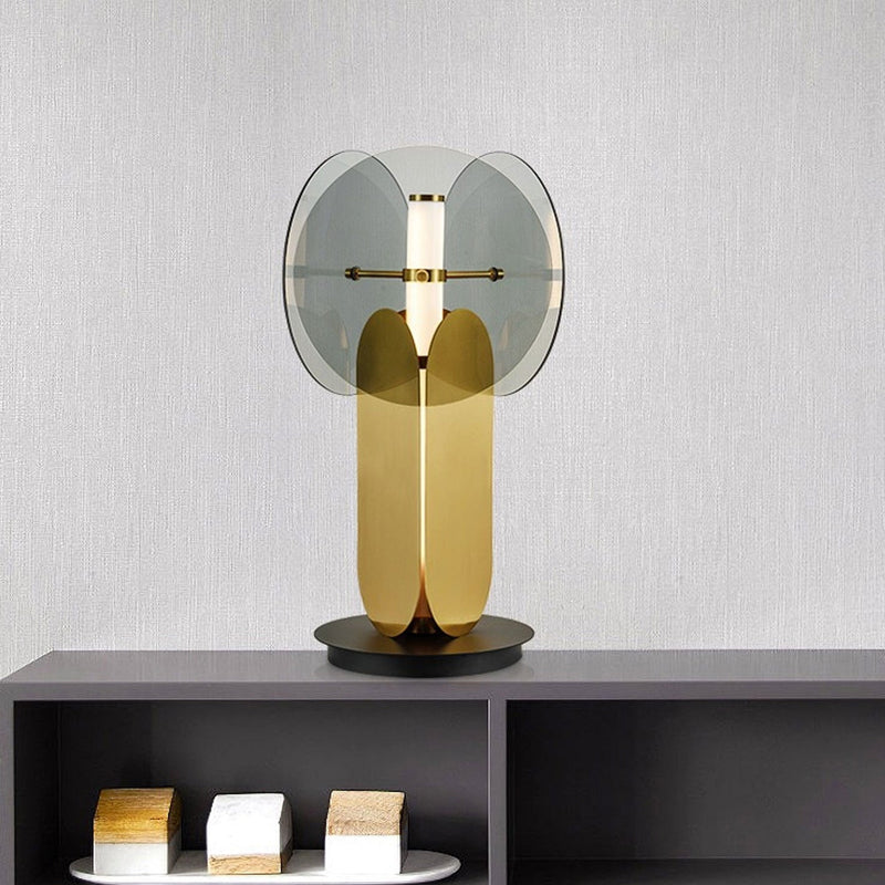 Modern Creative Splicing Glass Iron LED Table Lamp