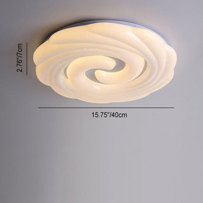 Contemporary Creative Swirl Acrylic Round Shade LED Flush Mount Ceiling Light For Living Room