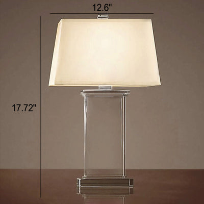 Modern Fabric Lampshade Crystal Base 1-Light Table Lamp