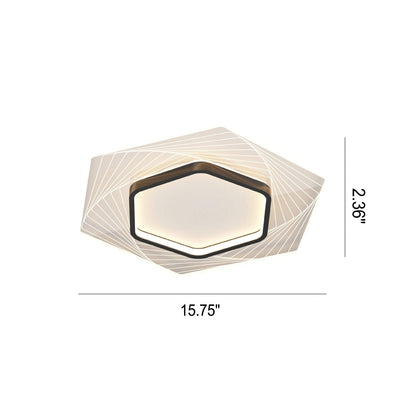 Nordic Minimalist Geometric Hexagonal LED Flush Mount Ceiling Light