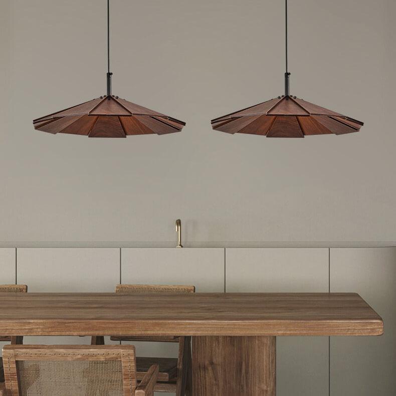 Nordic Wooden Splicing Flying Saucer 1-Light Pendant Light