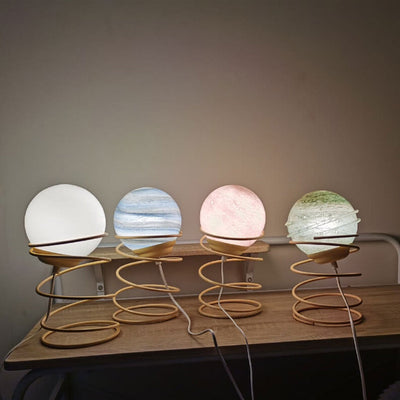 Nordic Creative Glass Ball Spring Base Design 1-Light Table Lamp