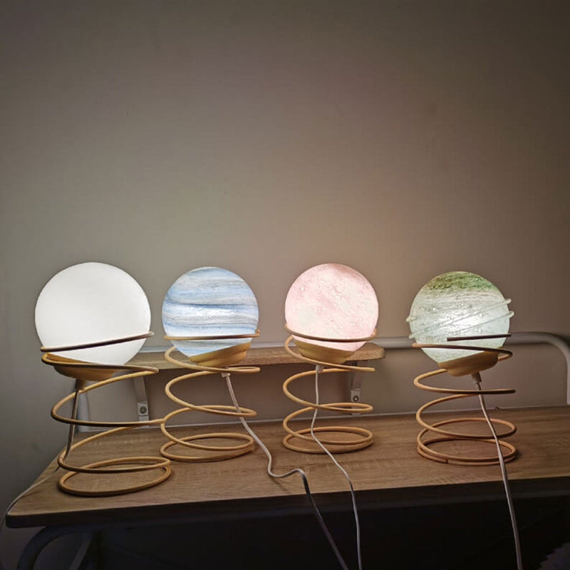Nordic Creative Glass Ball Spring Base Design 1-Light Table Lamp