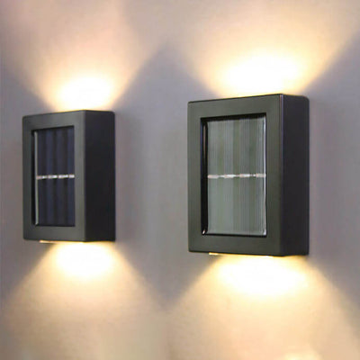 Applique murale de jardin étanche à LED avec éclairage solaire vers le haut et vers le bas 