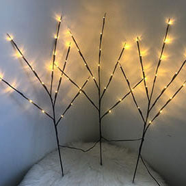 Lámpara de mesa LED de carga USB con rama de árbol de simulación de luz de 60 