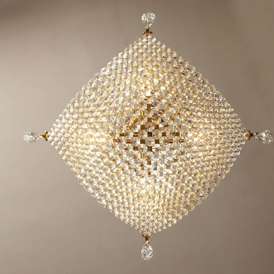 Modern Luxury Crystal Netting 4-Light Art Chandelier