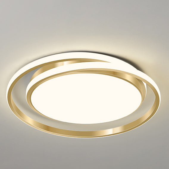 Plafonnier LED à montage encastré, lumière moderne et de luxe, cercle doré 