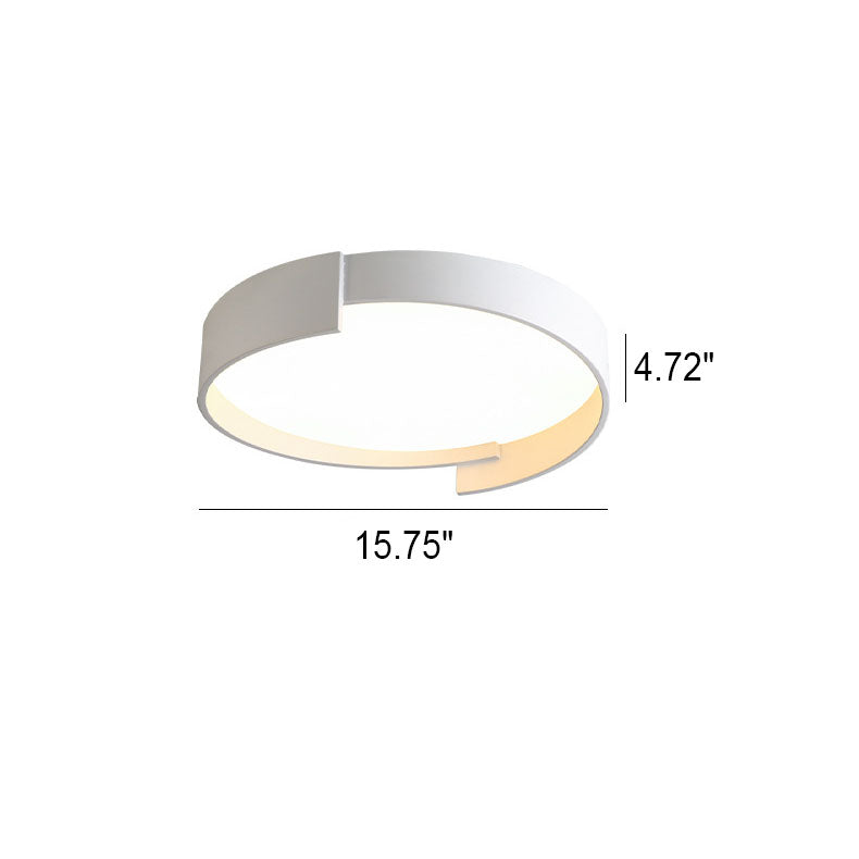 Nordic Simplicity Round Geometric Edge LED Flush Mount Ceiling Light