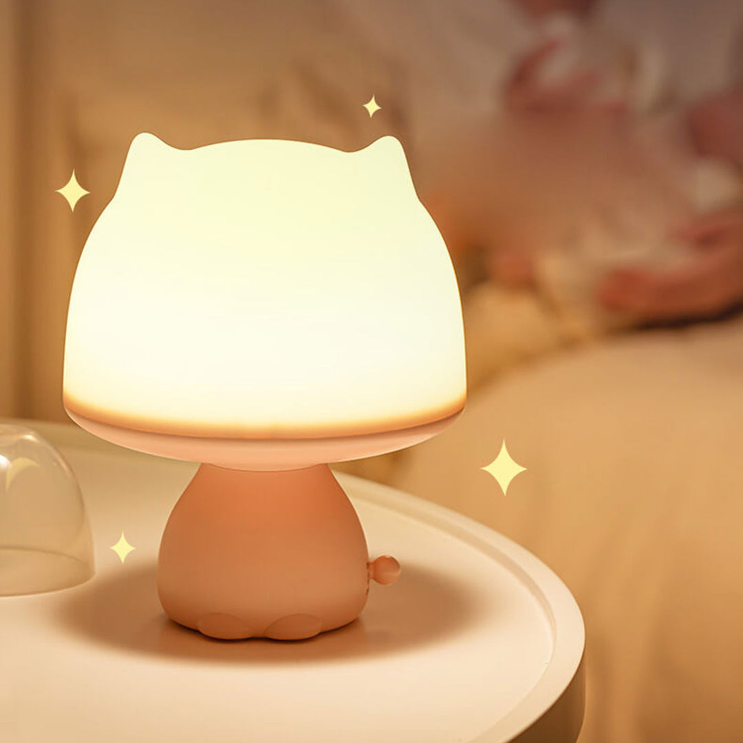 Lampe de Table Intelligente LED Rechargeable avec Veilleuse Créative en Forme de Dessin Animé 