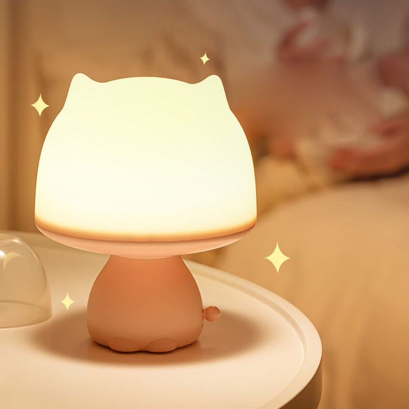 Lampe de Table Intelligente LED Rechargeable avec Veilleuse Créative en Forme de Dessin Animé 