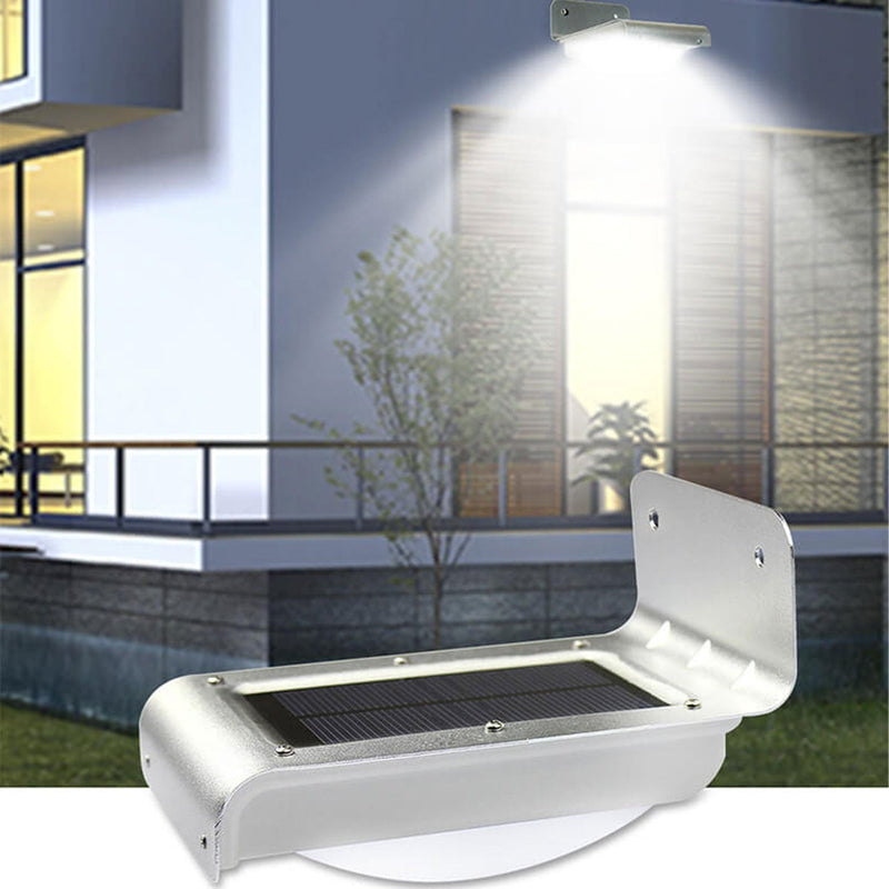 Lampe murale extérieure à LED avec détection de corps rectangulaire ABS solaire 
