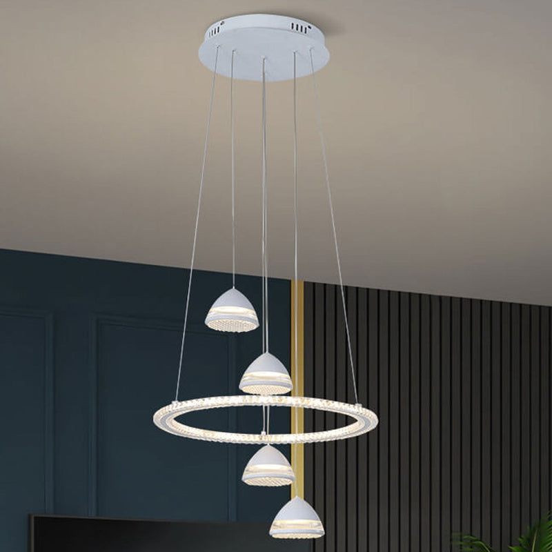 Nordic Minimalist Circle Diamond / Apple Hanging LED Chandelier
