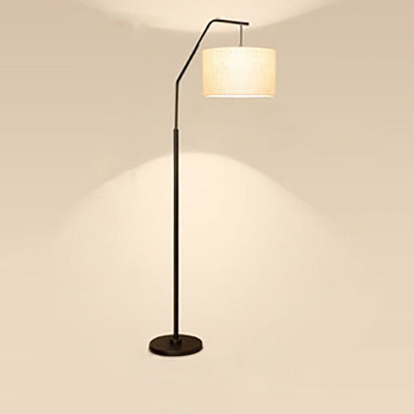 Moderne 1-Licht-Stehlampe in Angelrutenform aus Stoff 