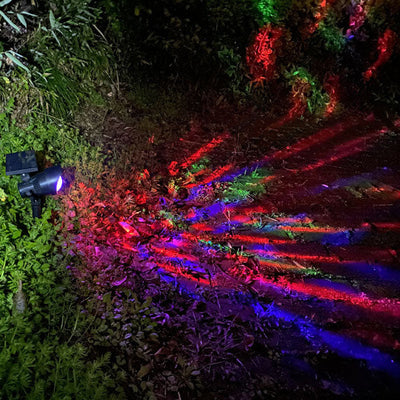 Rotierende Solar-Farbprojektions-LED-Garten-Rasen-Licht im Freien 
