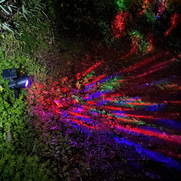 Solar drehbare Farbprojektions-LED Außen-Garten-Rasenleuchte 