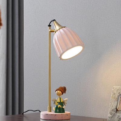 Nordic Ceramic Bell Shade 1-Light Table Lamp