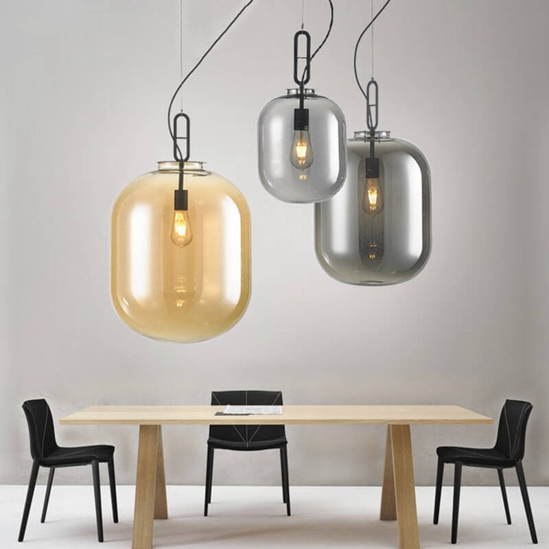 Modern Winter Melon Glass 1-Light Pendant Light