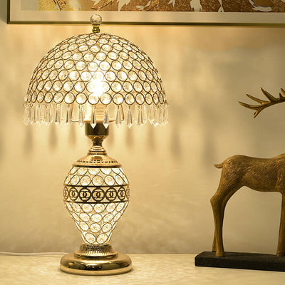 Lámpara de Mesa de 1 Luz con Pantalla en Forma de Cúpula de Cristal de Lujo Moderno 
