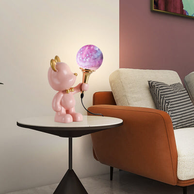 Creative Cartoon Bear Resin 1-Light Night Light Table Lamp