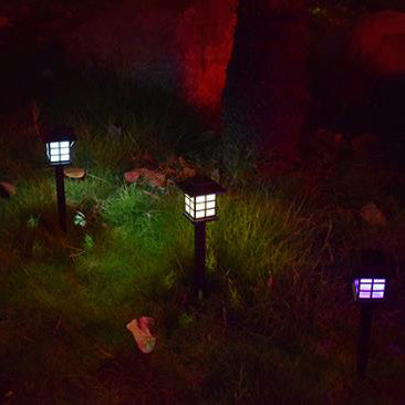 Solar Square Laterne LED Outdoor Wasserdicht Garten Bodenstecker Licht 