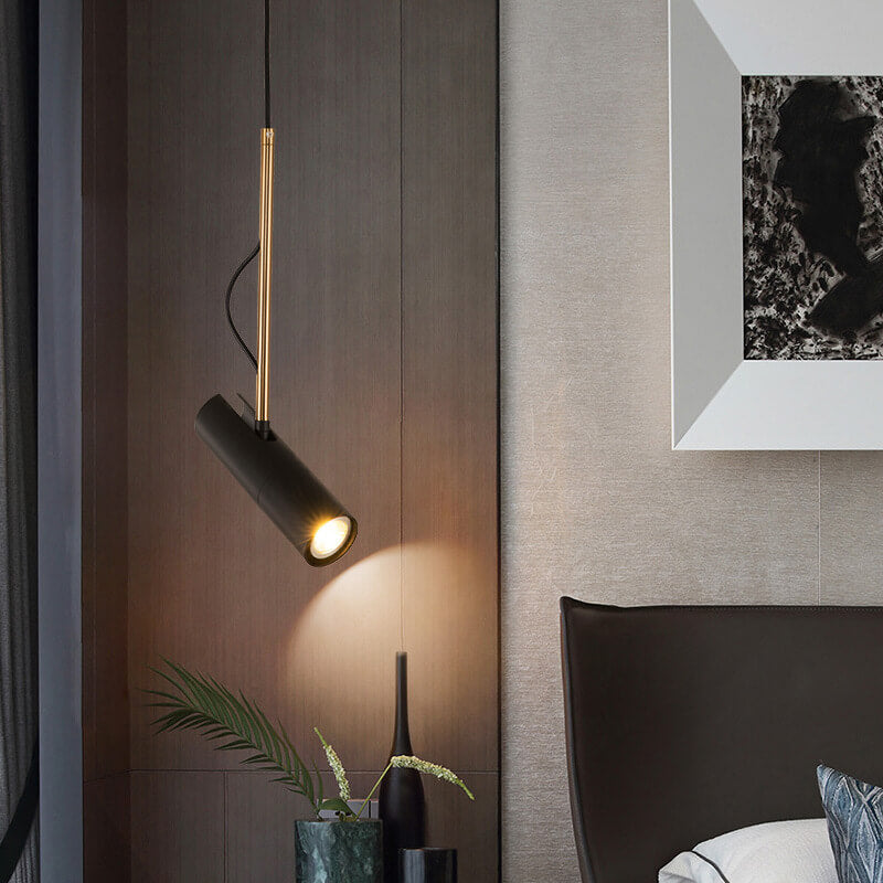 Modern Minimalist Gold 1-Light LED Spotlight Pendant Light