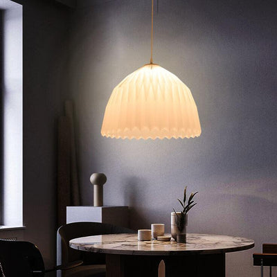 Suspension lumineuse moderne créative en dôme plissé acrylique à 1 lumière 