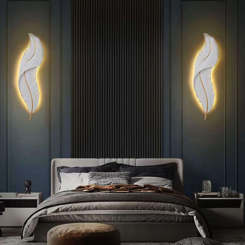Modern Creative Feather LED Wall Sconce Lamp