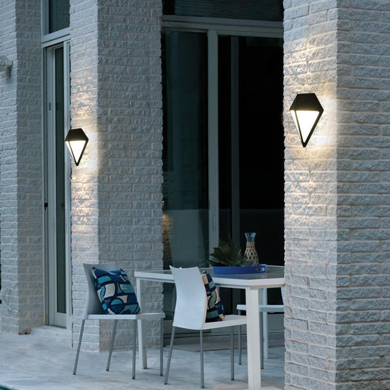 Lámpara de Aplique de Pared LED Impermeable para Exteriores con Forma de Diamante Industrial 